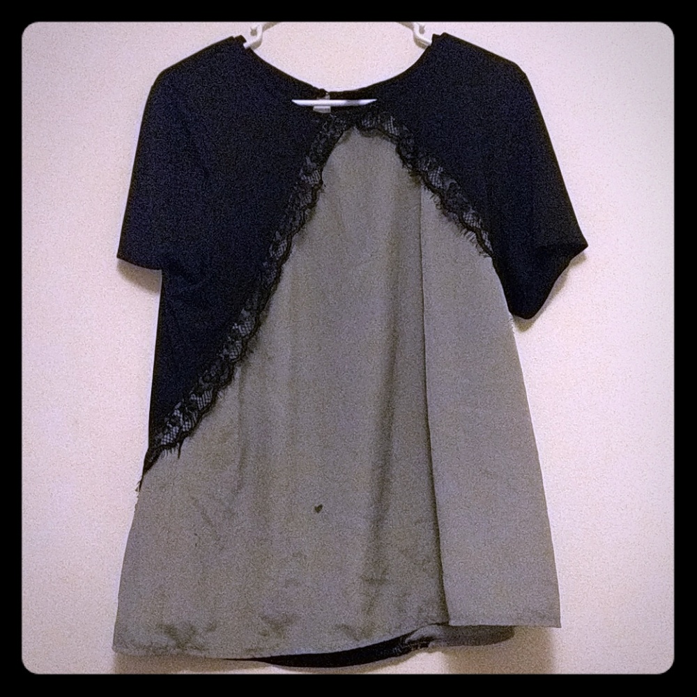 Black and grey top